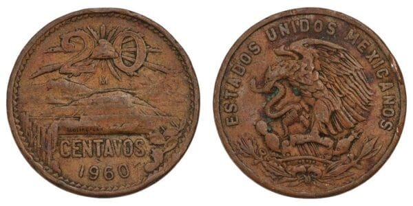 MEXICO 20 centavos 1960 VF