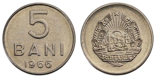 ROMANIA 5 bani 1966 XF