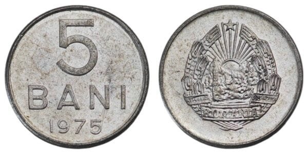 ROMANIA 5 bani 1975 XF