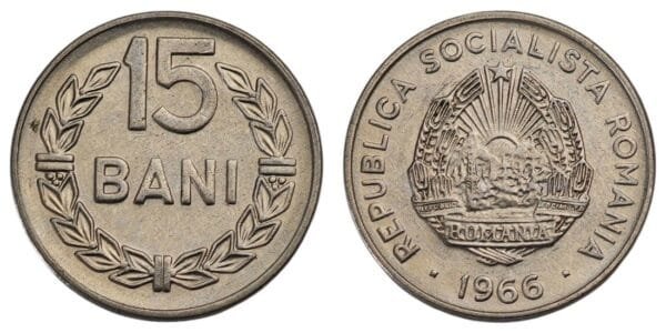 ROMANIA 15 bani 1966 XF