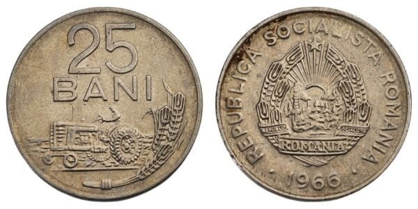 ROMANIA 25 bani 1966 VF-