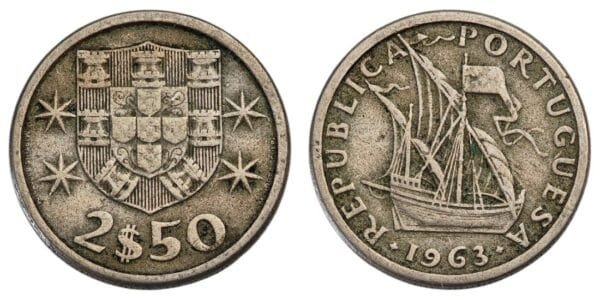 PORTUGAL 2.50 escudos 1963 VF
