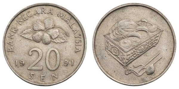 MALAYSIA 20 sen 1991 VF