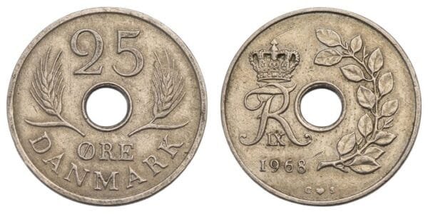 DENMARK 25 ore 1968 VF