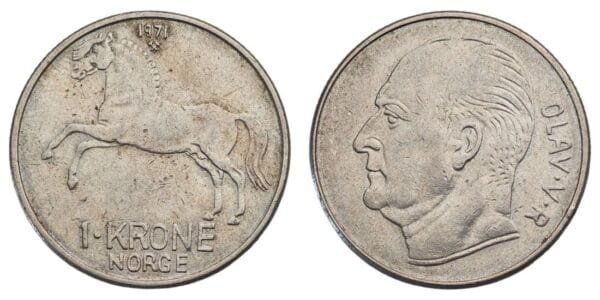 NORWAY 1 krone 1971 VF