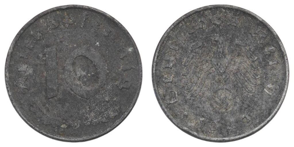 NEMČIJA 10 reichspfennig 1943 / Treći Reich / izdanje za vrijeme Drugog svjetskog rata / VF