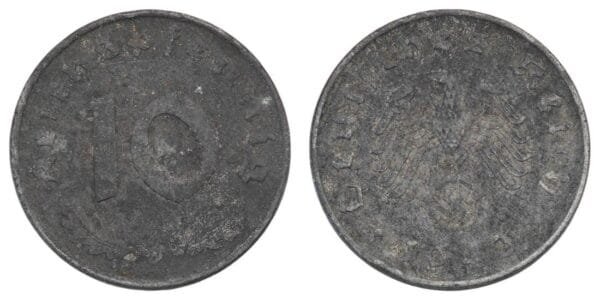 GERMANY 10 reichspfennig 1943 / 3rd Reich / WWII issue / VF-