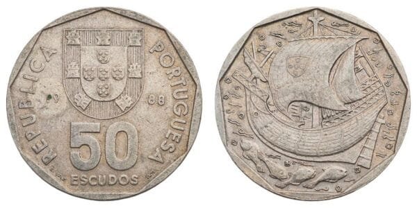 PORTUGAL 50 escudos 1988 VF
