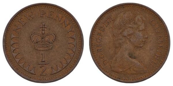 GREAT BRITAIN 1/2 penny 1971 VF