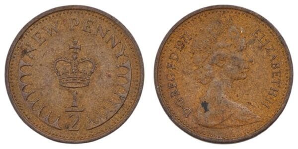 GREAT BRITAIN 1/2 penny 1971 VF