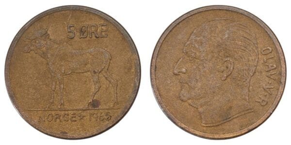 NORWAY 5 ore 1965 VF