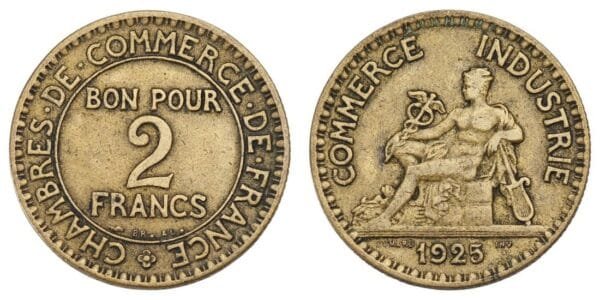 FRANCE 2 francs 1925 / Chambres de Commerce / VF