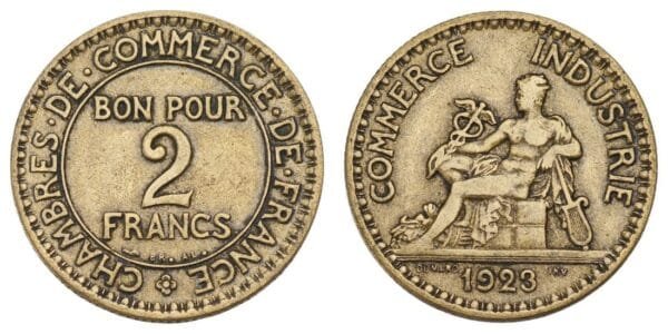FRANCE 2 francs 1923 / Chambres de Commerce / VF