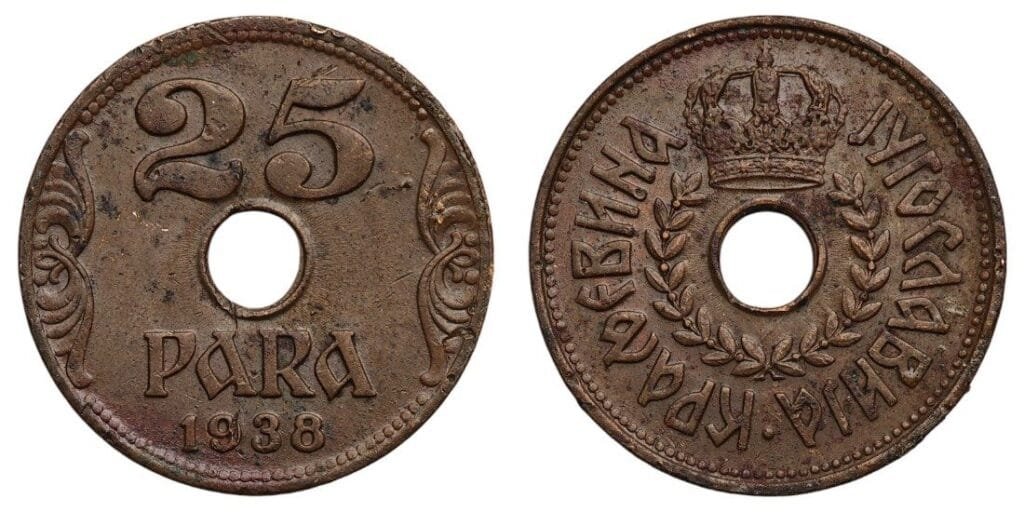 JUGOSLAVIJA 25 para 1938 VF