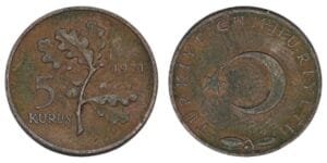 TURKEY 5 kurus 1971 VF