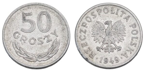 POLAND 50 groszy 1949 VF