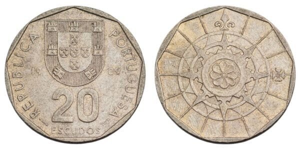 PORTUGAL 20 escudos 1989 VF