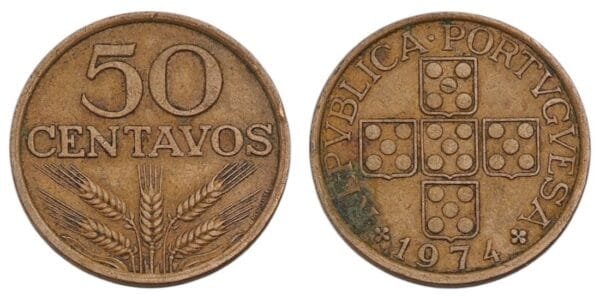 PORTUGAL 50 centavos 1974 VF-
