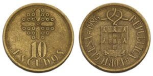 PORTUGAL 10 escudos 1986 VF