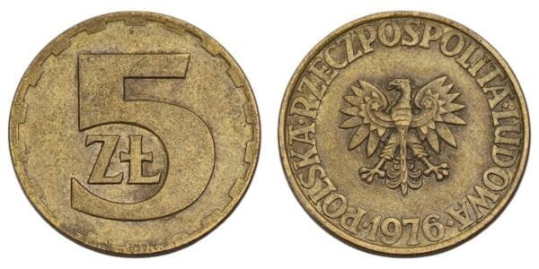 POLAND 5 zloty 1976 VF