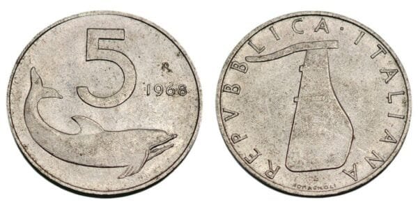 ITALY 5 lire 1968 XF