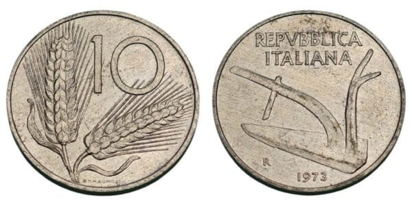 ITALY 10 lire 1973 XF