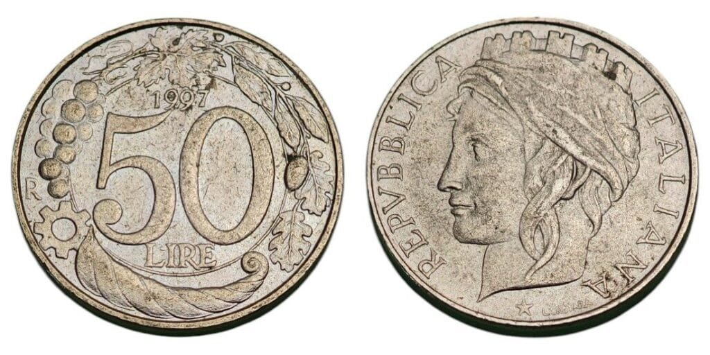 ITALY 50 lire 1997 XF