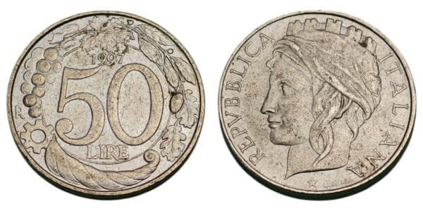 ITALY 50 lire 1997 XF