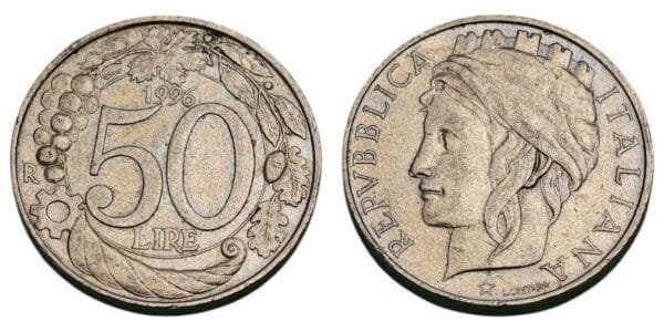 ITALY 50 lire 1996 XF