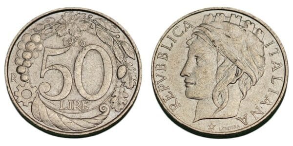 ITALY 50 lire 1996 XF