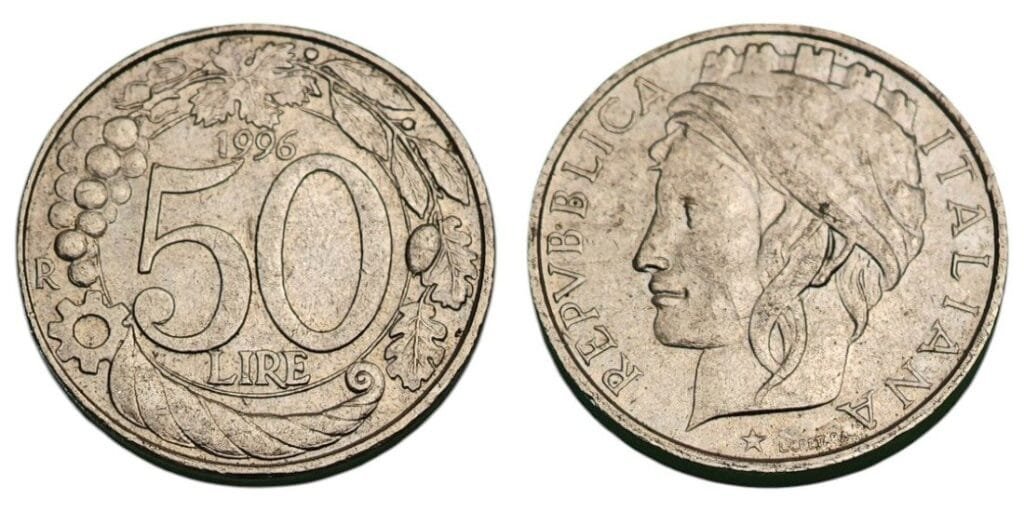 ITALY 50 lire 1996 XF