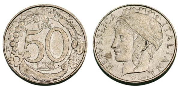 ITALY 50 lire 1996 XF