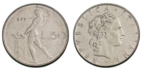 ITALY 50 lire 1977 XF