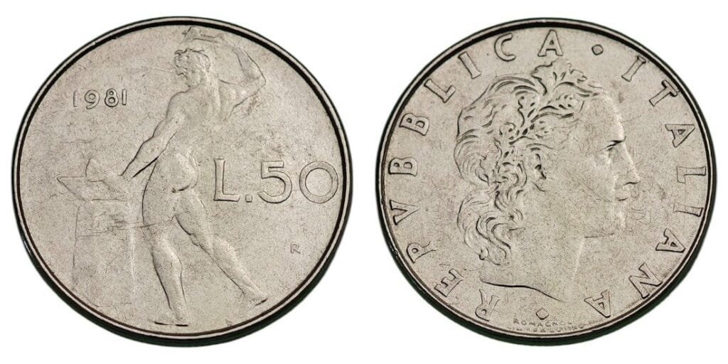 ITALY 50 lire 1981 XF