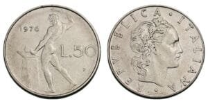 ITALY 50 lire 1976 XF