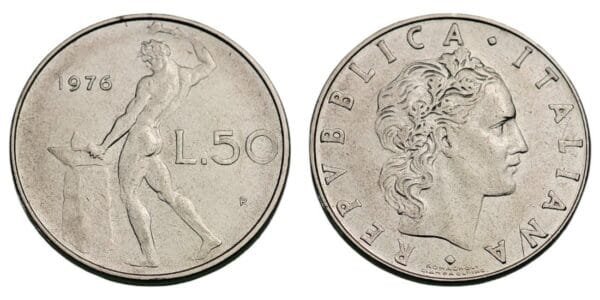 ITALY 50 lire 1976 XF