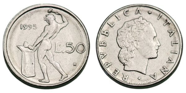 ITALY 50 lire 1995 XF