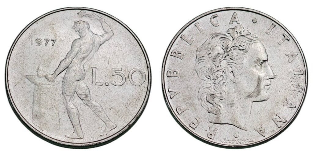 ITALY 50 lire 1977 XF