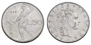 ITALY 50 lire 1977 XF