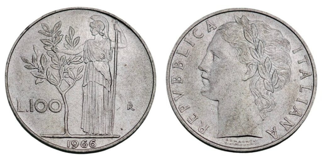 ITALY 100 lire 1966 XF