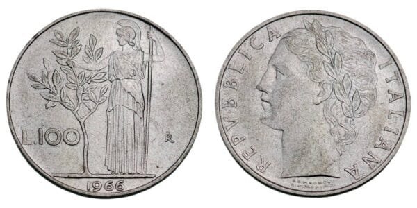 ITALY 100 lire 1966 XF