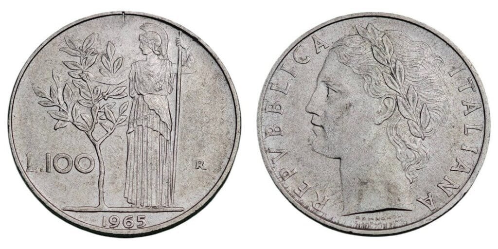 ITALY 100 lire 1965 XF
