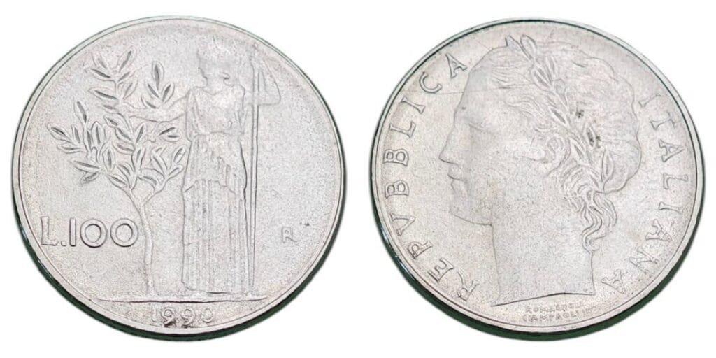 ITALIJA 100 lira 1990. XF