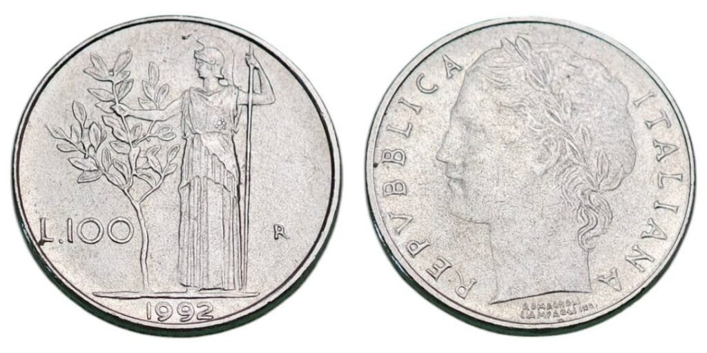 ITALORIJA 100 lira 1992 XF