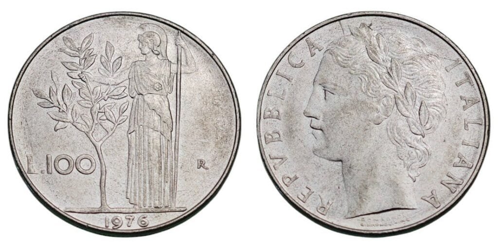 ITALITI 100 lira 1976 XF