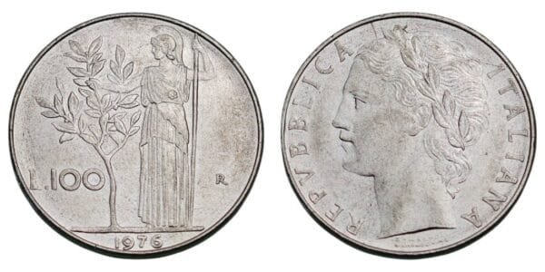 ITALY 100 lire 1976 XF