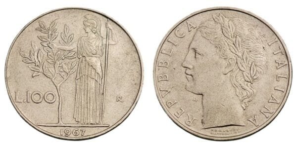 ITALY 100 lire 1967 XF