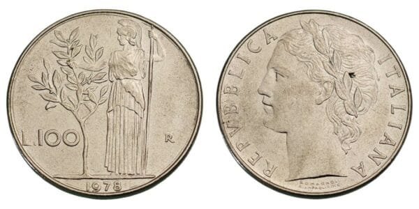 ITALY 100 lire 1978 XF