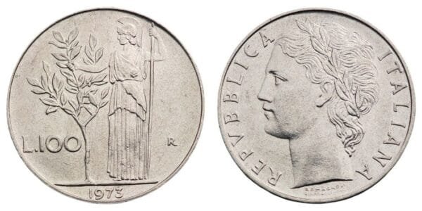 ITALY 100 lire 1973 VF