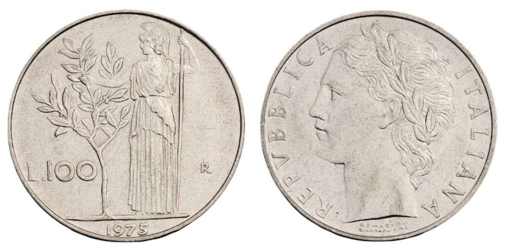 ITALIJA 100 lira 1975. VF
